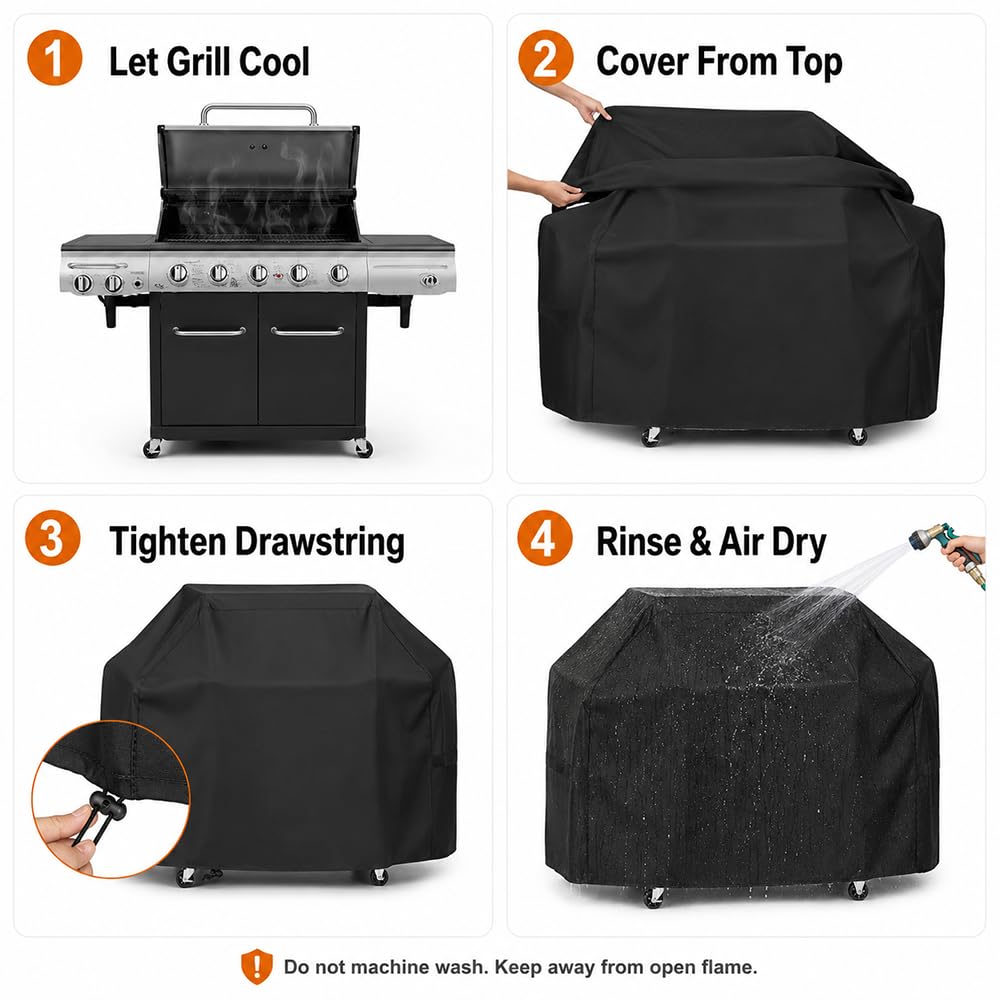 Copertura per Barbecue Esterno per 405 Chic Clearview Smart Stainless Gas Grill 2025 2026+, 210D Oxford Impermeabile BBQ Copri UV Antipolvere Antivento Telo, Giardino Terrazzo