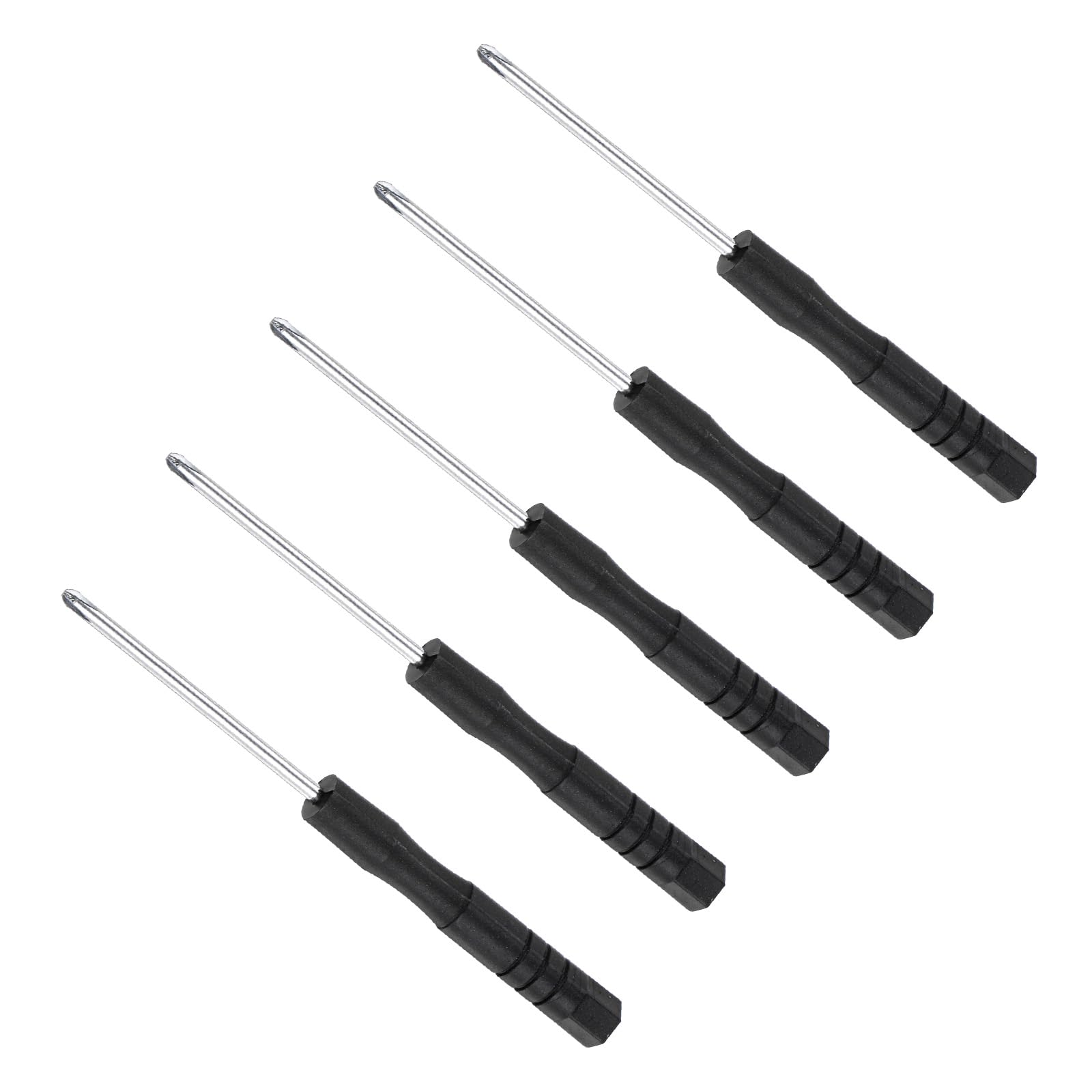 Tiny Phillips Screwdriver, 2mm Size 80mm Length, S2 Steel Cross Head Screw Driver with Non-Slip Handle - (Applications: for Eyeglasses Watches Electronics Computer), 5pieces