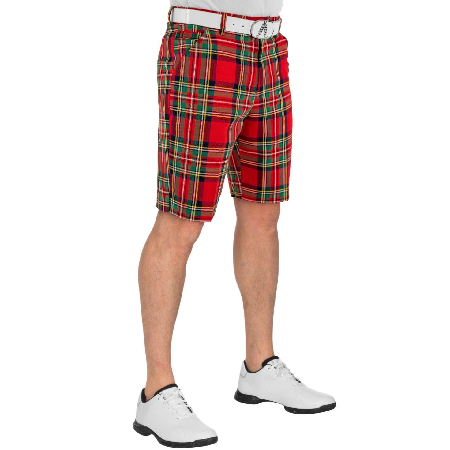 Royal & Awesome Stewart Tartan Mens Golf Shorts, Mens Plaid Shorts