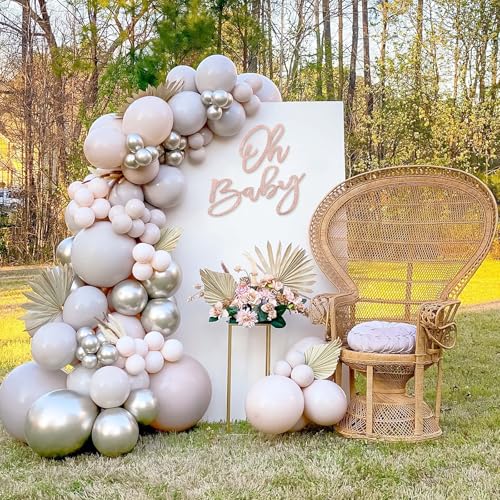 Image of Oh Baby Sign for Baby Shower Backdrop - Glitter Felt Oh Baby Sign Party Banner Boy Girl Baby Shower Decorations Gender Reveal 1st Birthday Party Photography Background - Rose Gold