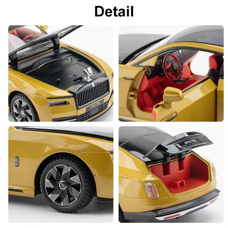 Image of New Model Rolls Royce Spectre Toy Car 1:24 Diecast Scale Model Metal Pull Back Toy car for Kids with Openable Doors & Light, Music Toy Vehicle for Kids - Colors as Per Stock(Design-69)
