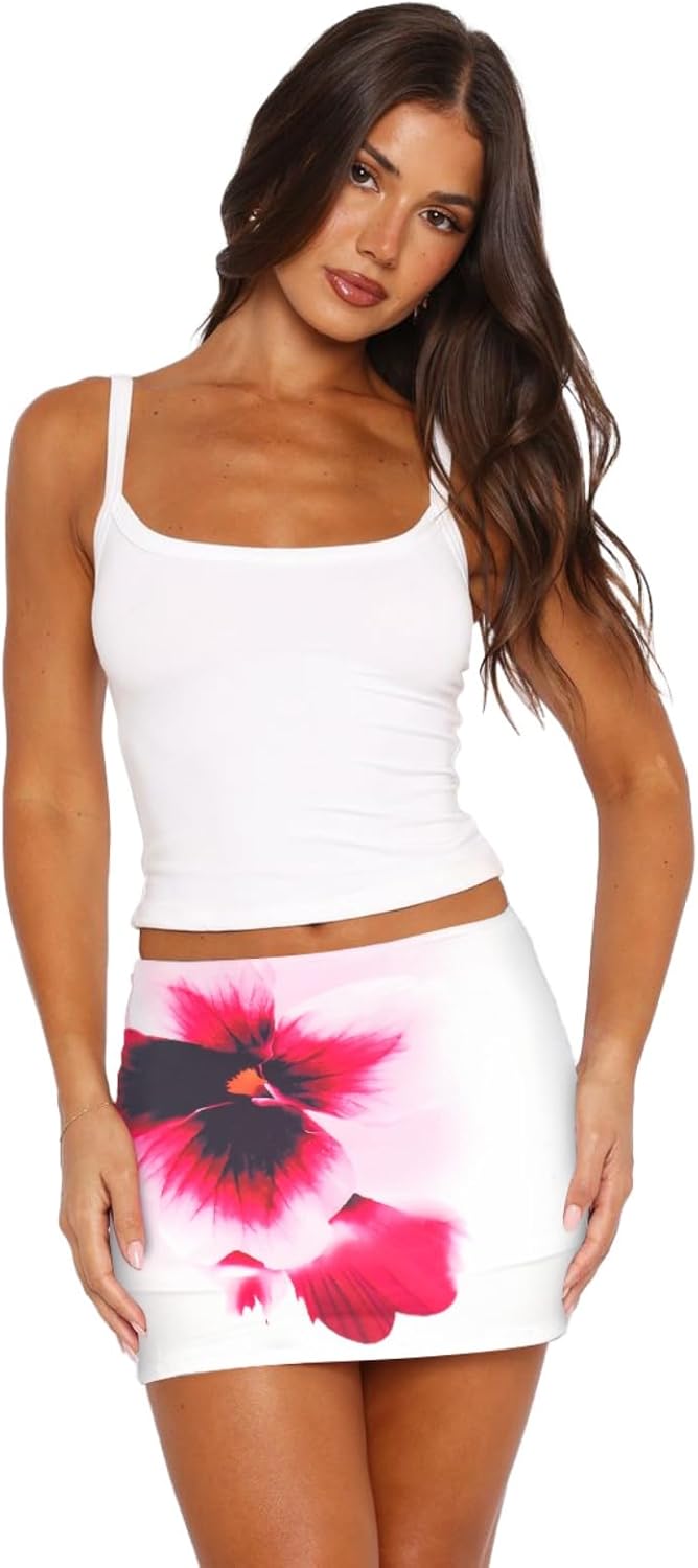 Hafailia Womens Printed Mini Skorts Summer Y2K Beach Vacation Outfits Pencil Bodycon Boho Skirts with Shorts Underneath 2026 - Image 4