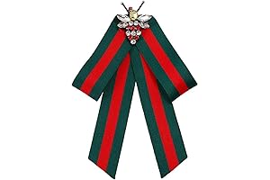 Pre-Tied Bow Tie Brooch: A Style Staple Featuring a Shimmering Crystal Bee Accoutrement