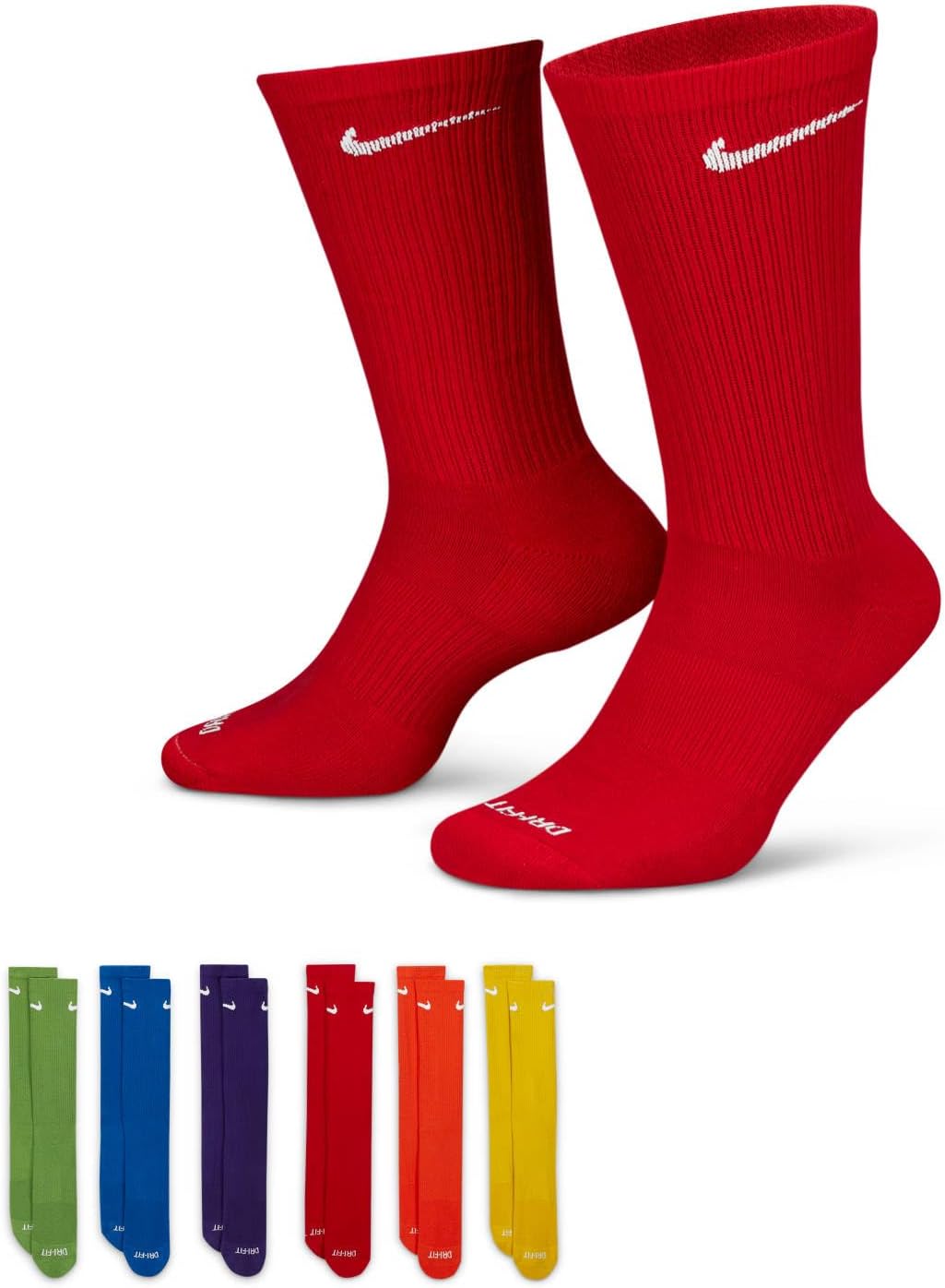 Performance Cushion Crew Socks with Bag (6 Pairs)