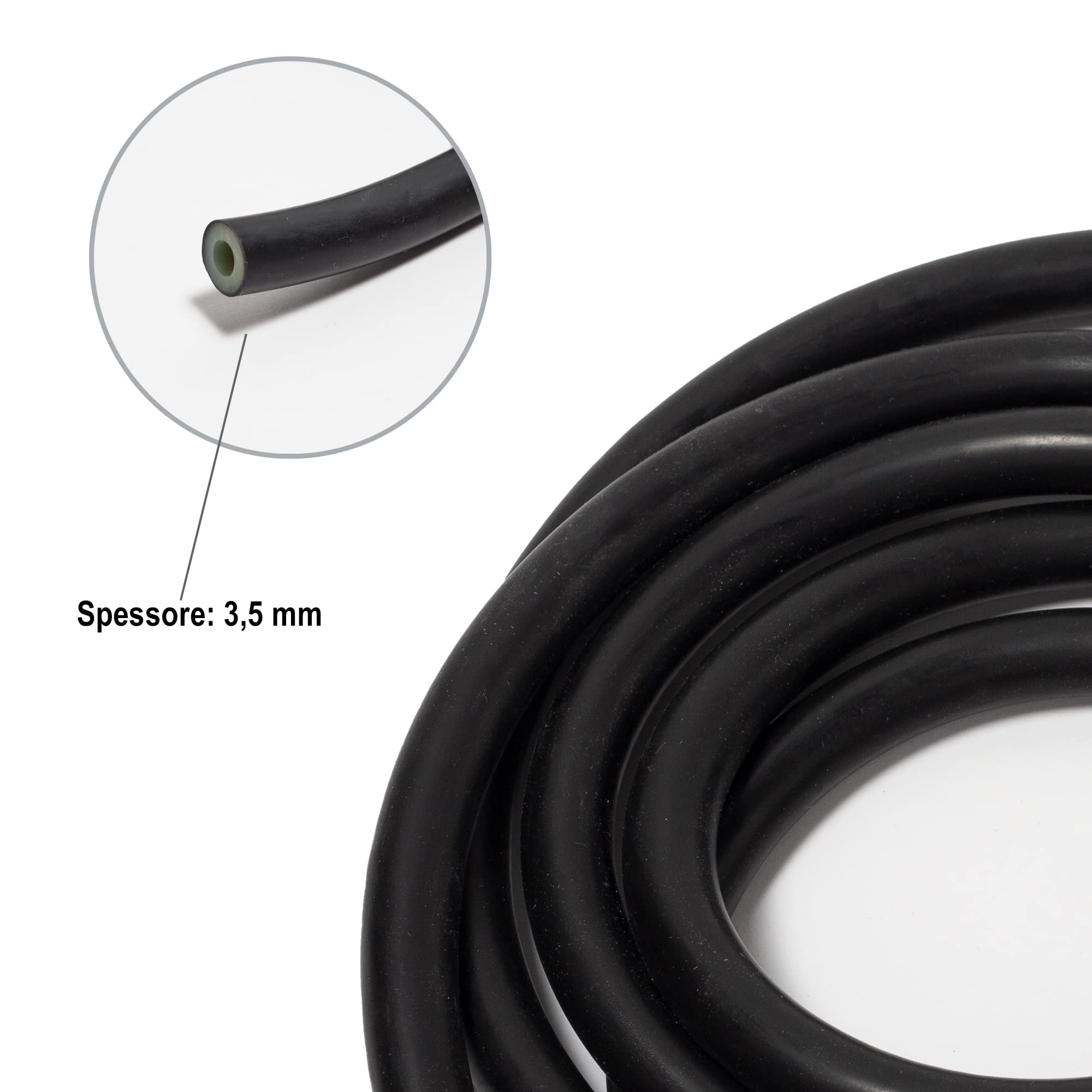 Gima 47064 Bobina Tubo Látex, 25 m x 3.5 mm, X-Resistente, Negro