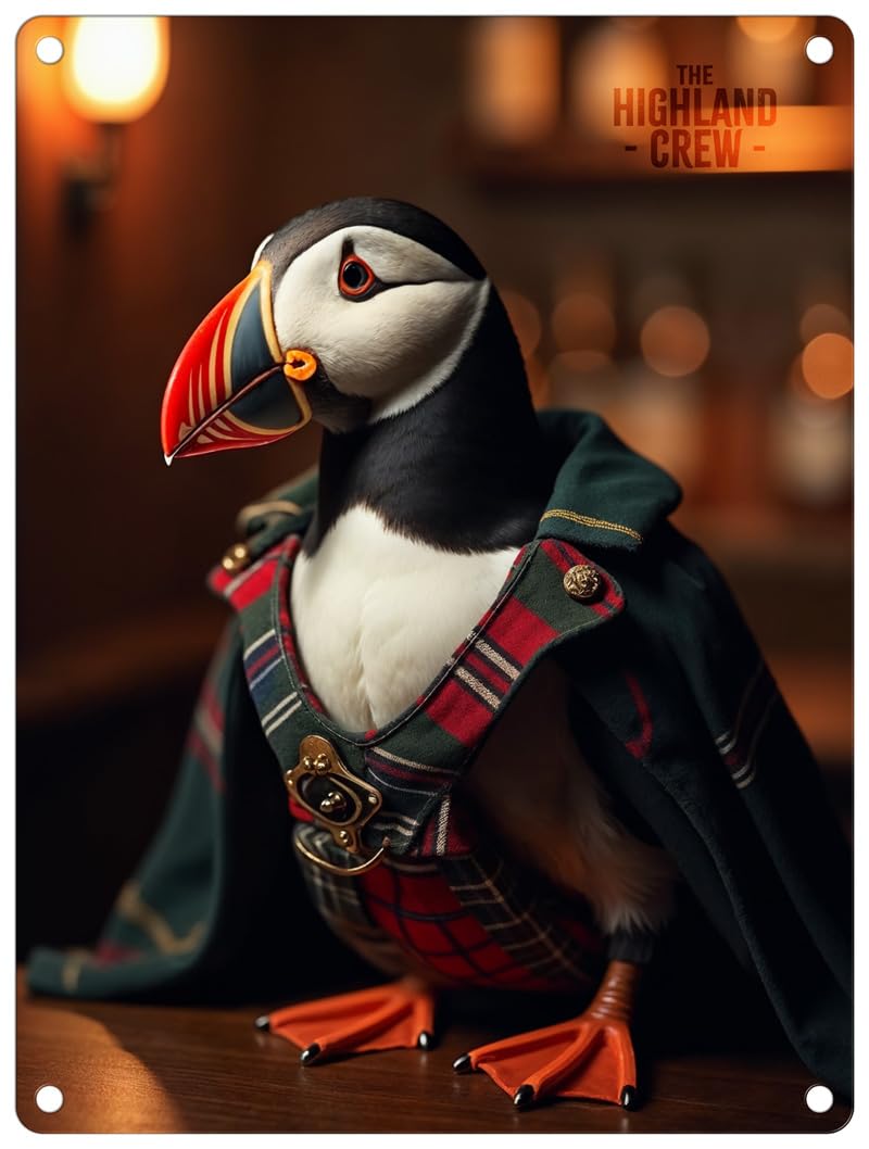 The Original Metal Sign Puffin Small (150 X 200Mm) Metal Sign - The Highland Crew