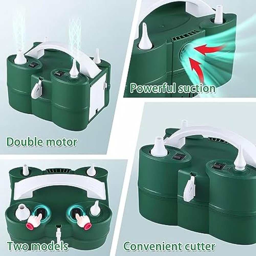 Enchufe de la UE, bomba de globo eléctrico potente, bomba de inflado y desinflado de aire, doble motor para piscina, cama hinchable, etc.