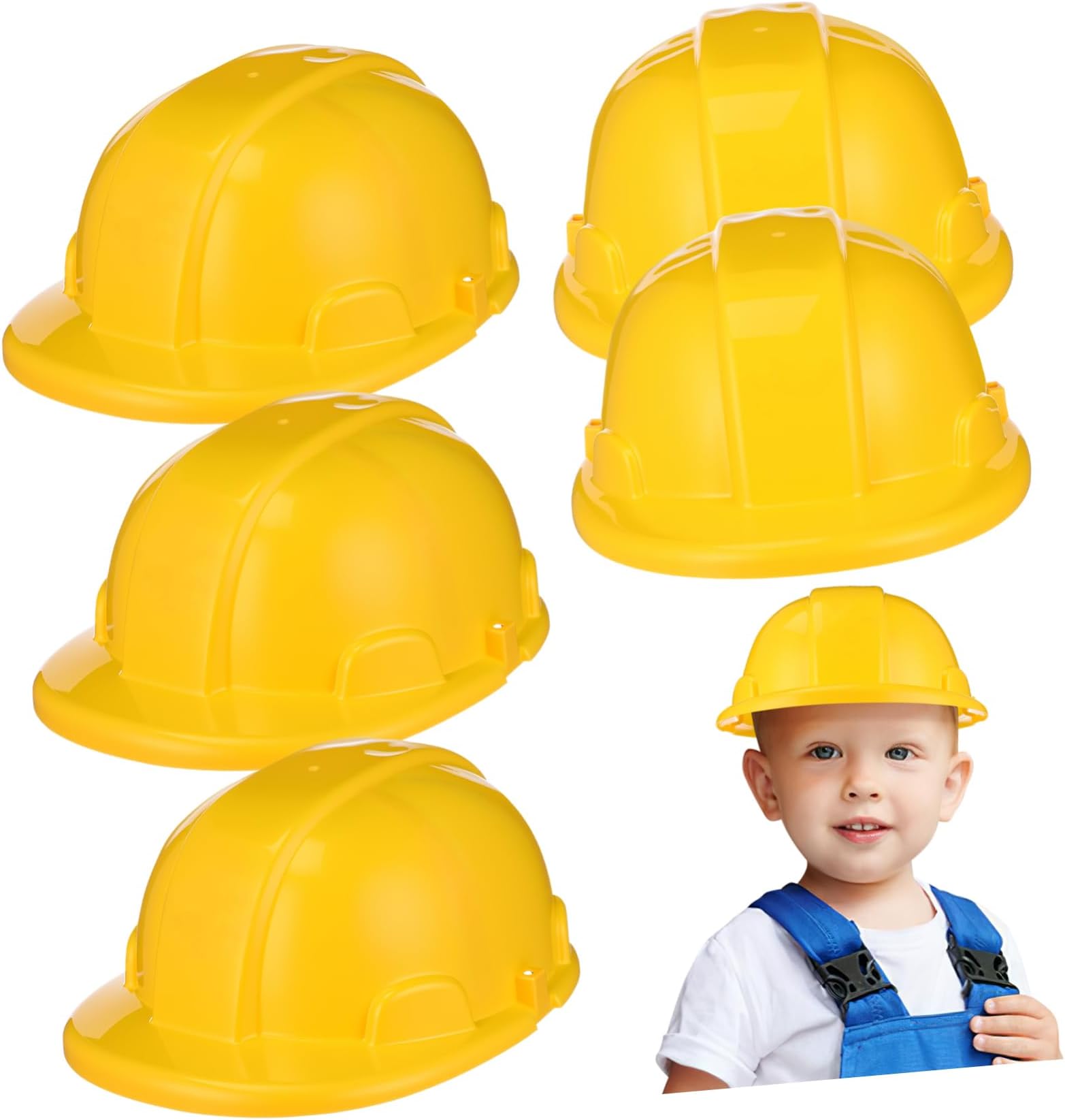 TOYANDONA 5pcs Engineering Safety Helmet Toys Like Party Hats Birthday Kids Construction Toy Toddlers Funny Hats Kids Construction Hat Construction Baby Preschool Yellow Plastic