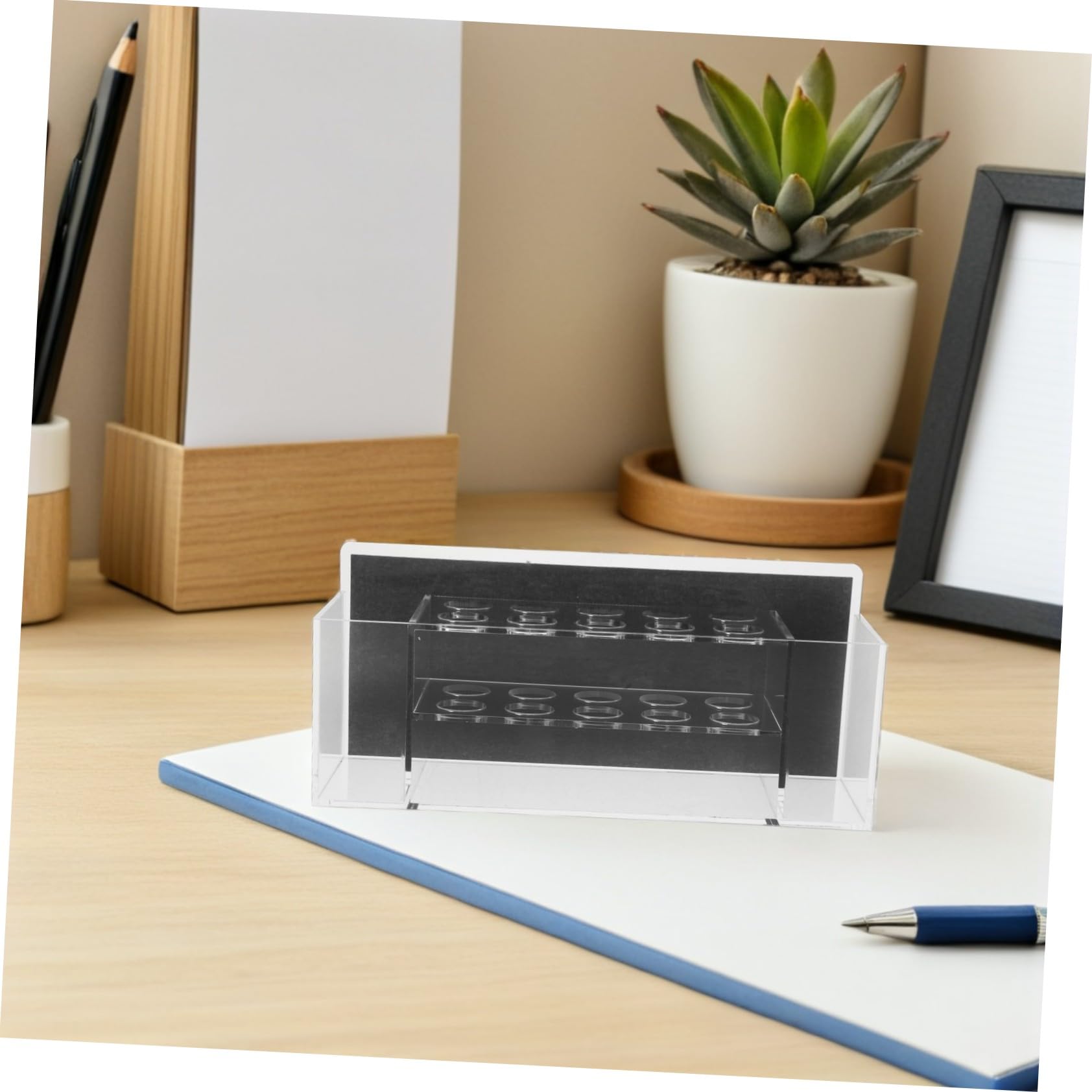 iplusmile Espositore per Pennarelli in Acrilico Trasparente Organizer Portapenne Magnetico per Lavagna Bianca Supporto Salvaspazio per Accessori Cancellabili Secco per Aule e Uffici