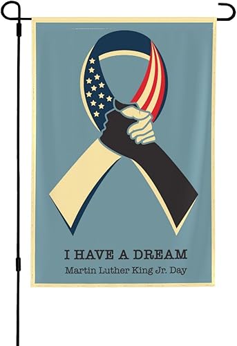 Martin Luther King MLK - Bandera de jardín con texto en inglés "I Have A Dream", 12.5 x 18 pulgadas, banderas decorativas decorativas de doble cara