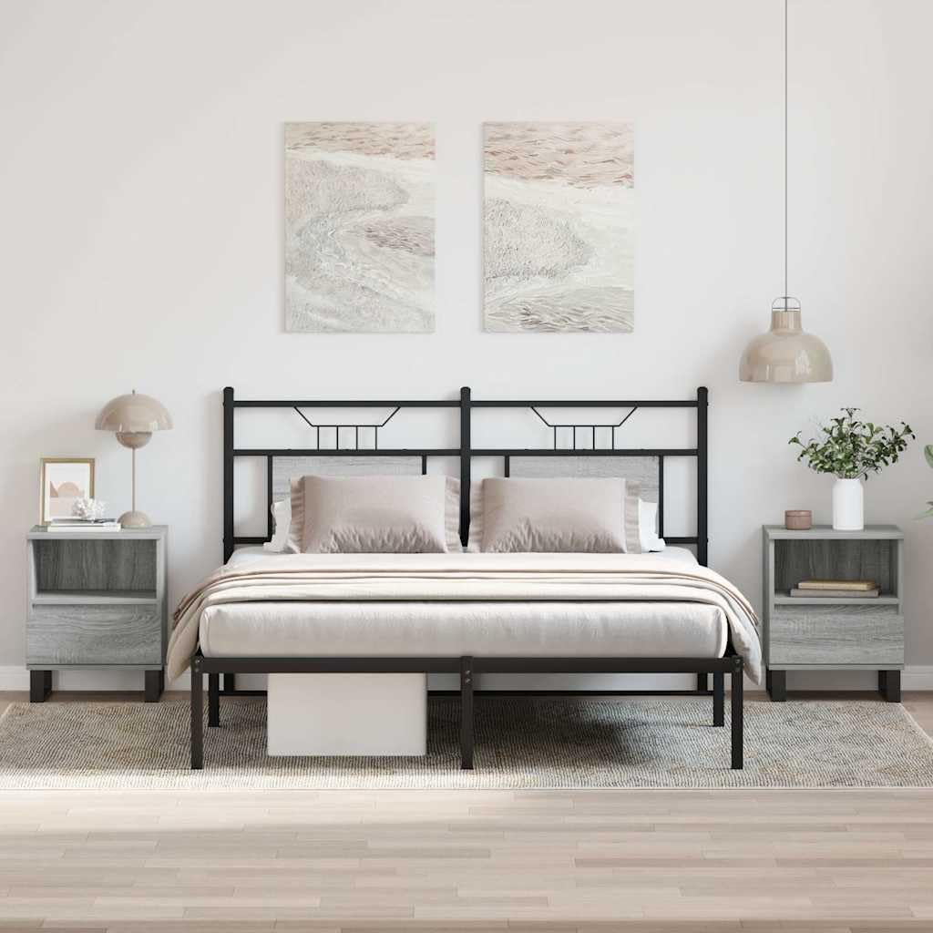 Eleganter Nachttisch mit Schublade und Fach aus Holzwerkstoff - Stabiles TV-Möbel mit Metallbeinen und feuchtigkeitsbeständiger Oberfläche für Wohnzimmer und Schlafzimmer