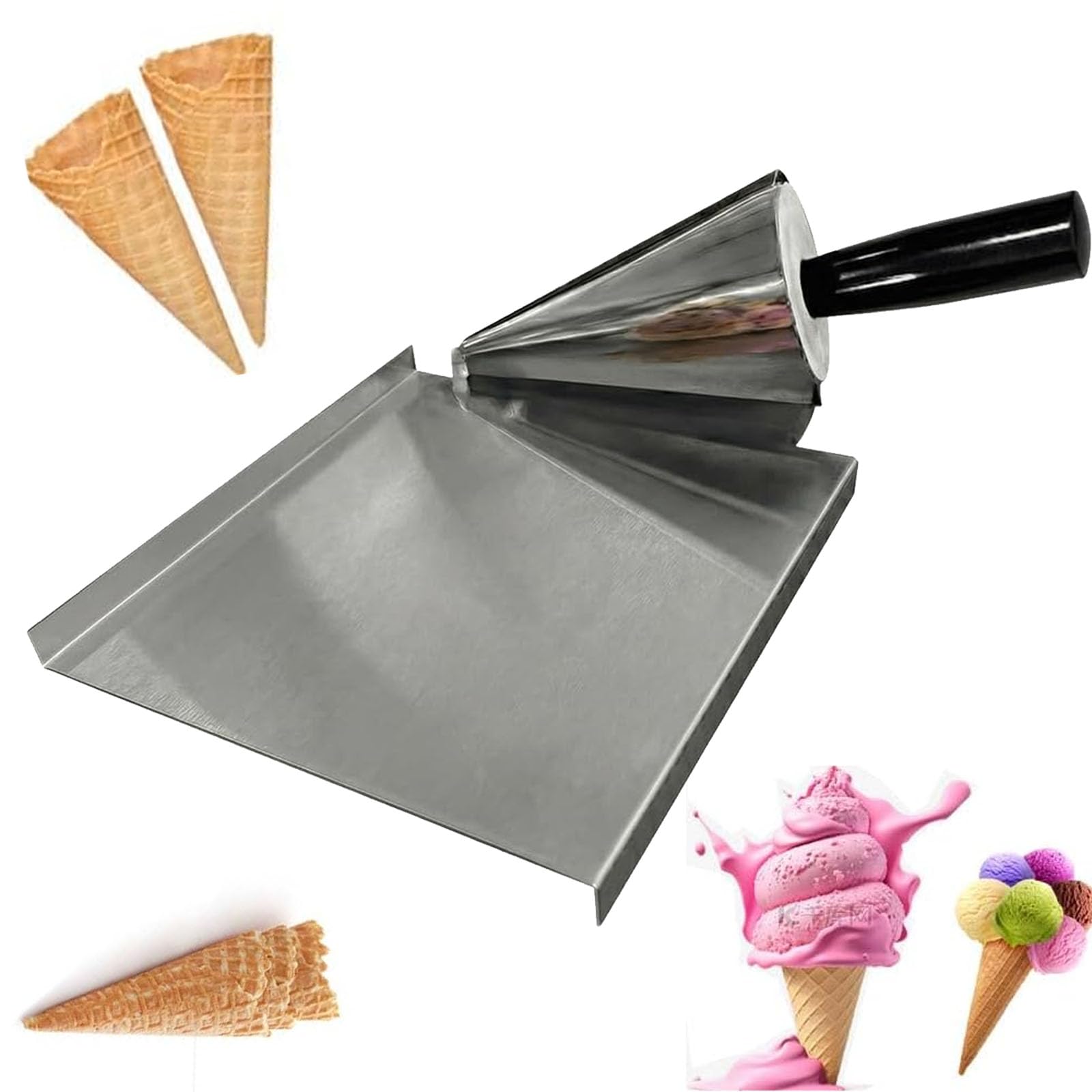 Eiswaffel-roller, Strapazierfähiges Formwerkzeug Aus Aluminiumguss Für Waffeltüten, Mit Komfortablem Griff Und Rutschfester Basis, Zur Herstellung Von Knusprigen Frühlingsrollen Und Gebäckhüllen