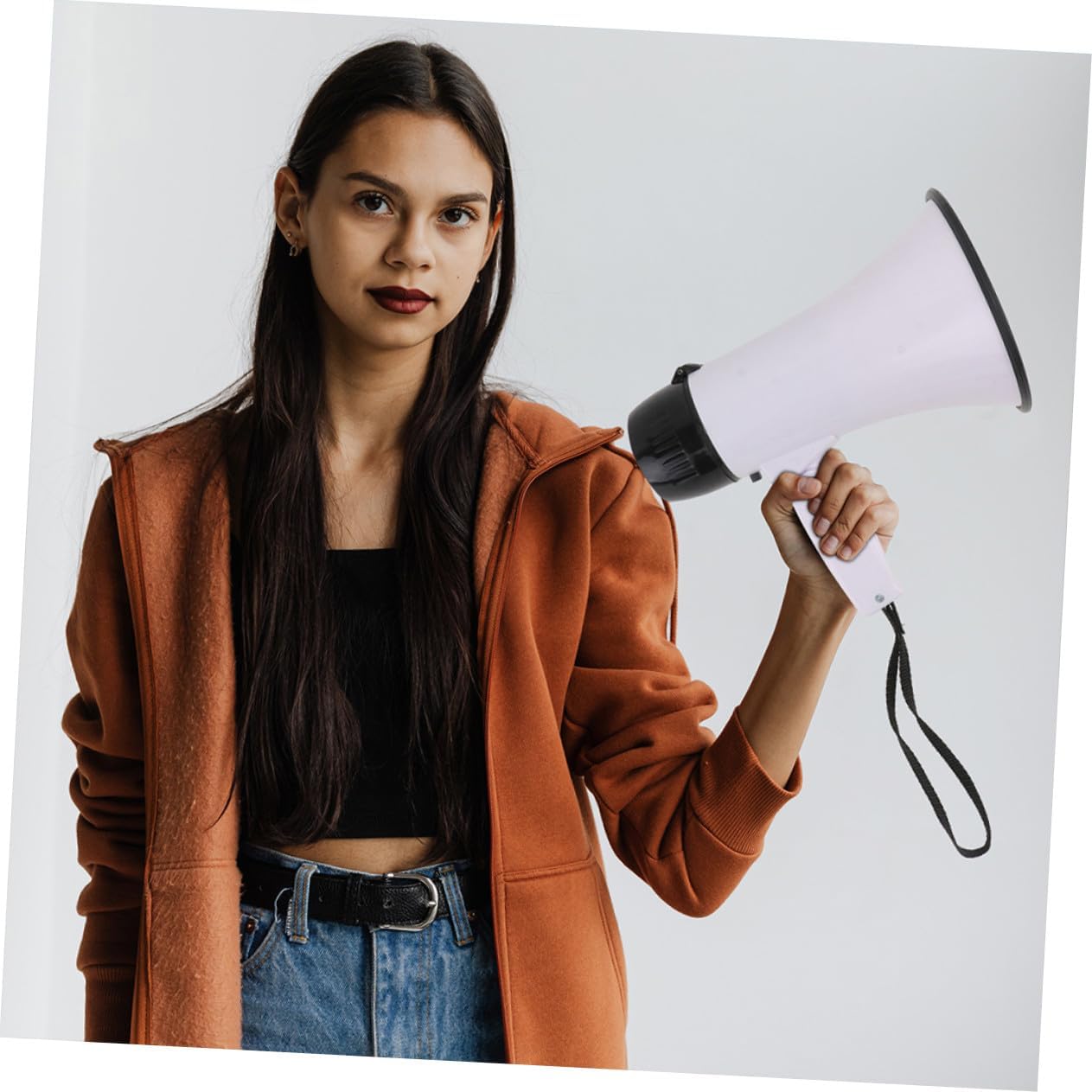 Portable Handheld Megaphone Loudspeaker Battery Operated with Hand Strap for Sports Cheering and Outdoor Events Sound Energy Efficient