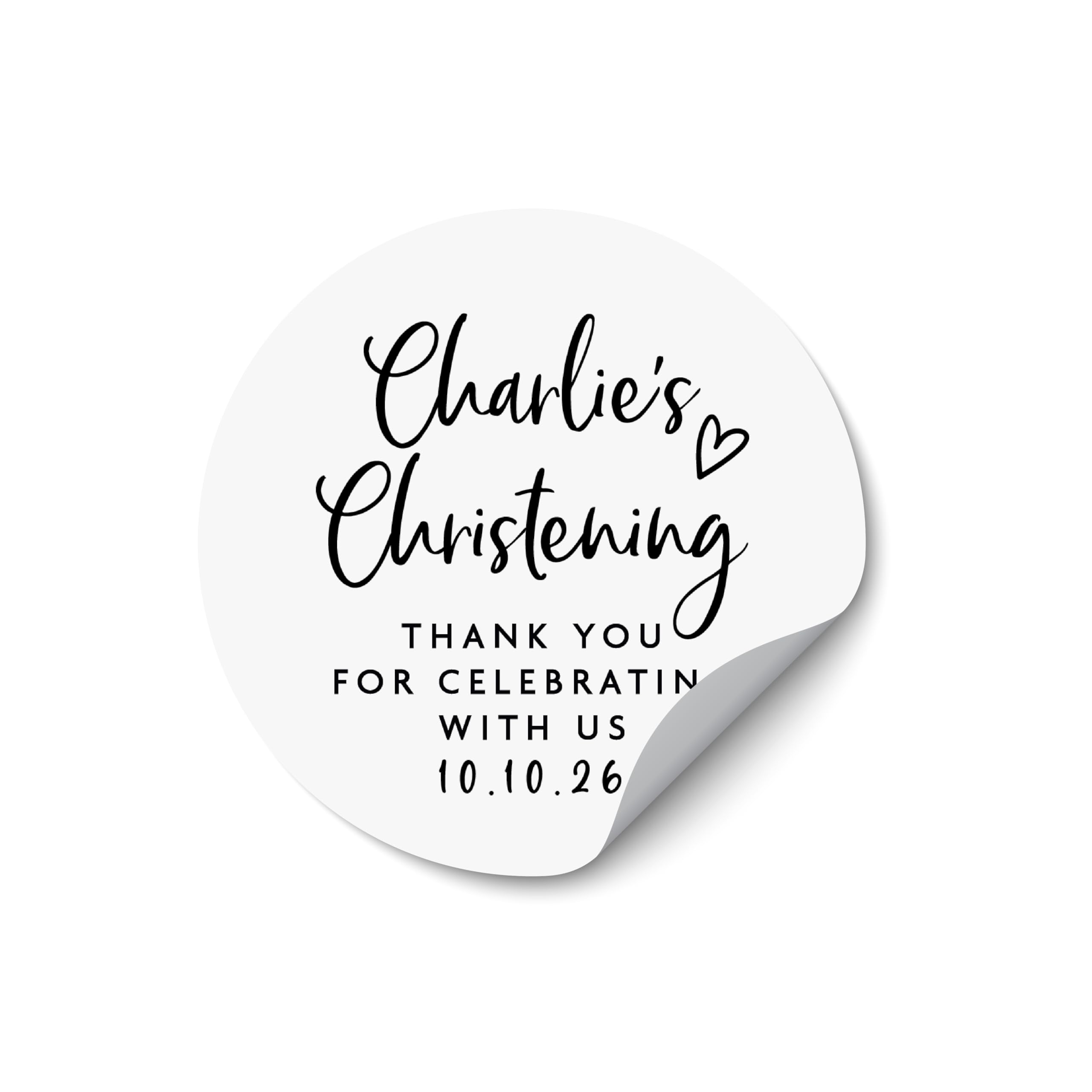 Personalised Christening Favour Stickers, Baptism Labels Custom Baby Name, Religious Baptism Stickers Elegant Design - BAPT19