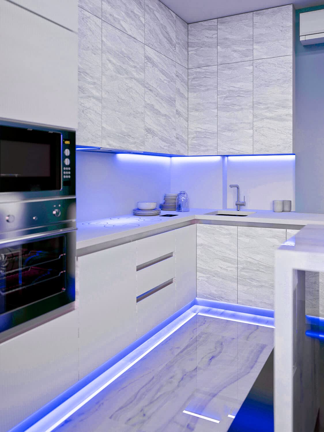 LED Universum Juego de tiras LED COB azul con mando a distancia, controlador y fuente de alimentación, filamento prémium, 24 V, IP20, monocolor (4 metros)