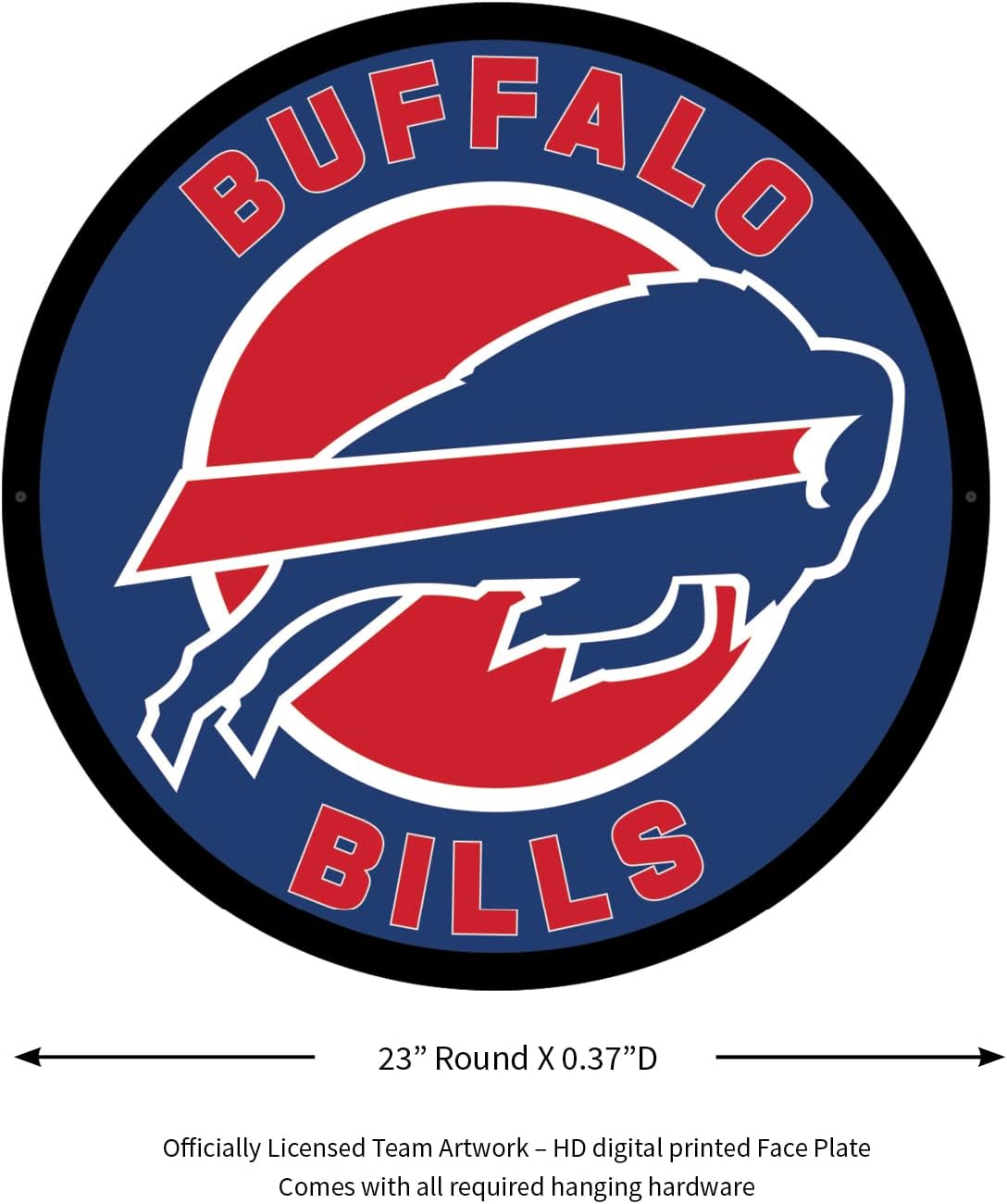 Team Sports America Evergreen NFL Buffalo Bills | Ultra-Thin LED Light Wall Sign Decor | 23 Inch Round | Made in the USA - Image 3