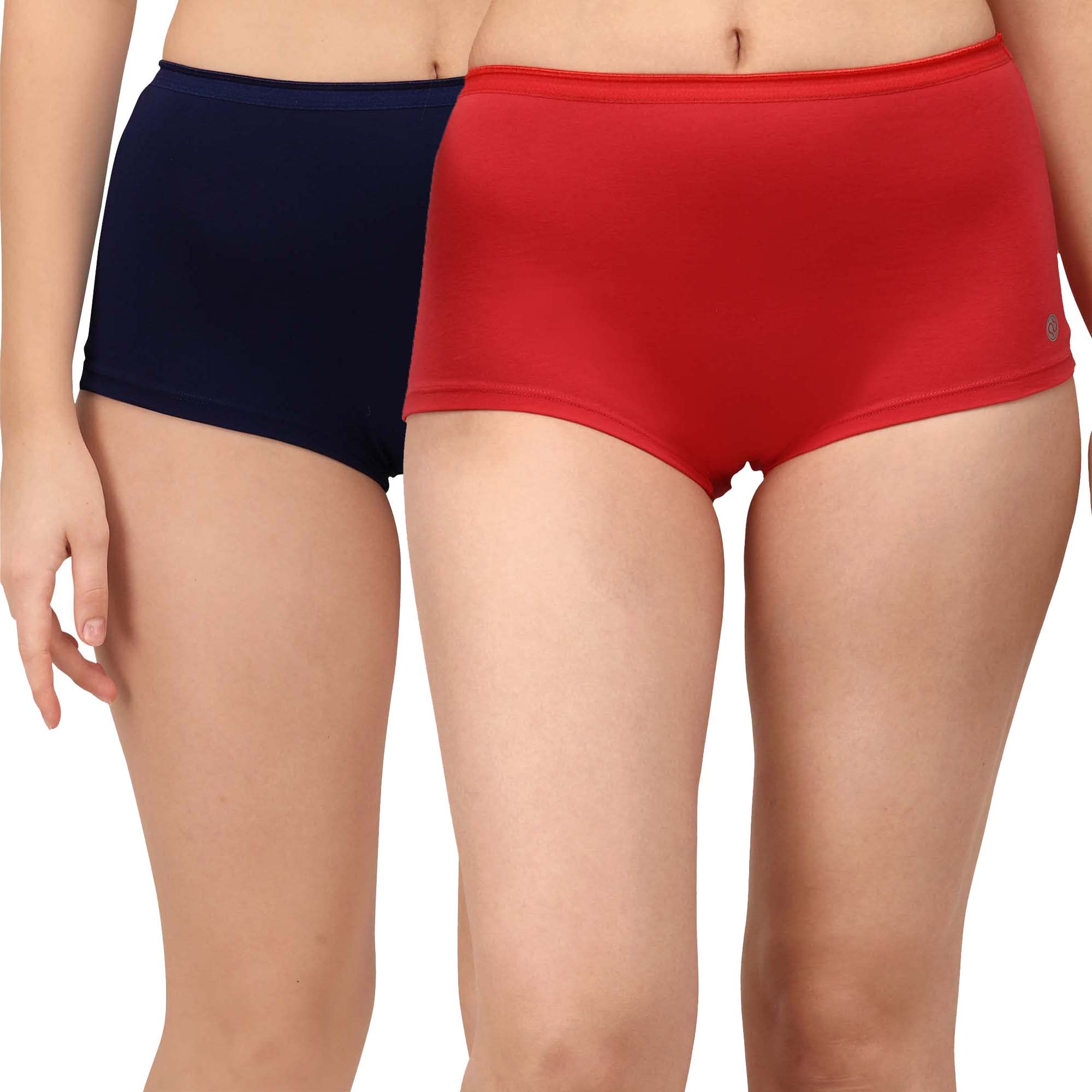 soie Women High Rise Full Coverage Solid Colour Cotton Stretch Boyshorts (Pack of 2)-picture-27