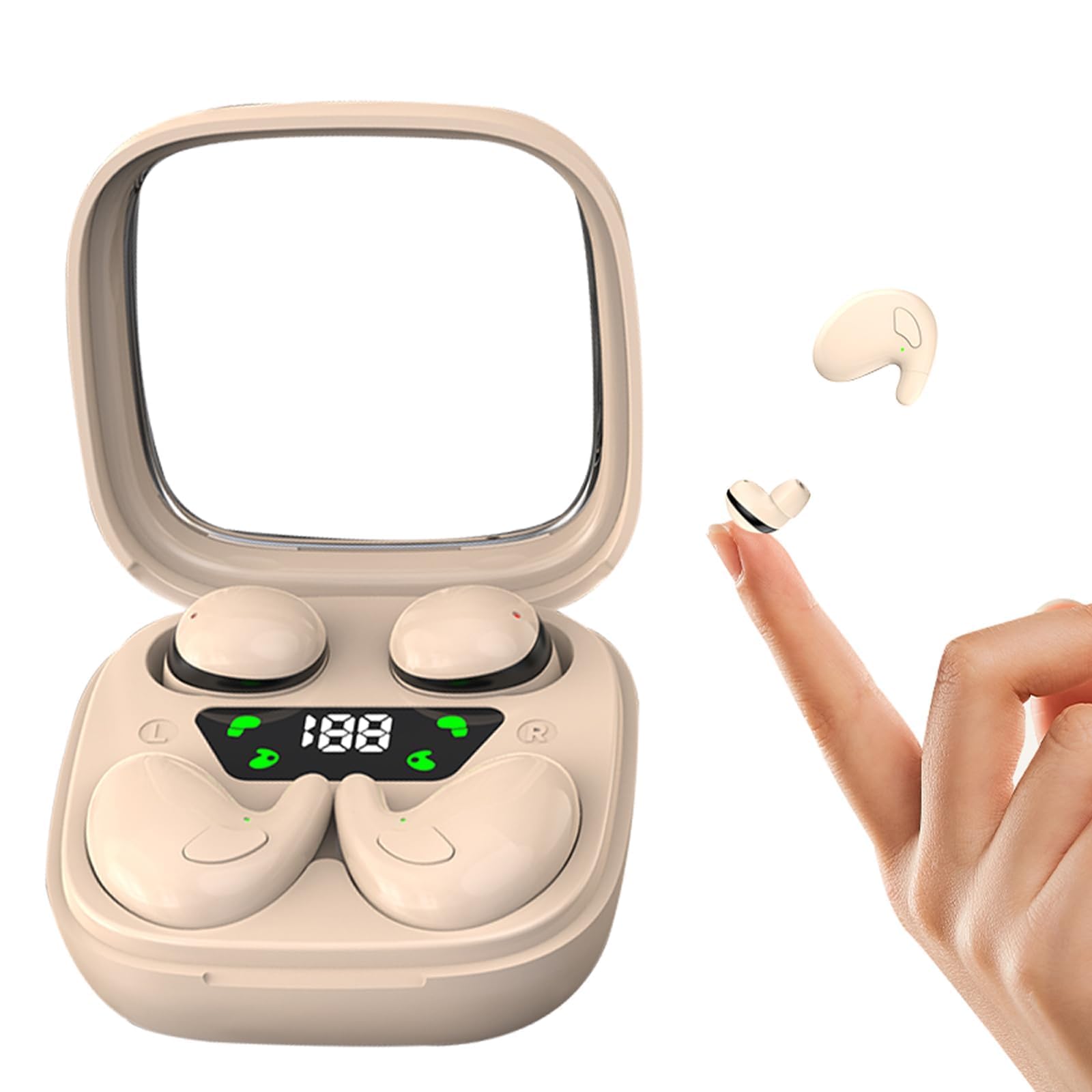 Flat Sleep Mini Invisible Small Tiny Earbuds Wireless Bluetooth Ear Buds for Sleeping Headphones Micro Smallest Discreet Sleep Earbuds Earphones for Side Sleepers, Small Ears Canals Women, Work