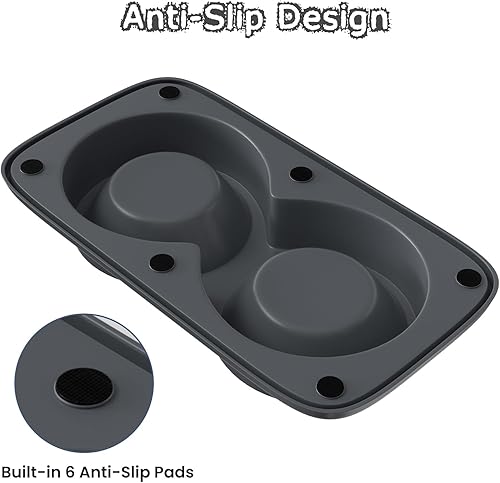 Miniatura 4 de Tazón de comida para perros con paspartú, doble sin derrames, sin ensuciar, cuencos de acero inoxidable fáciles de limpiar, cuencos de agua y comida