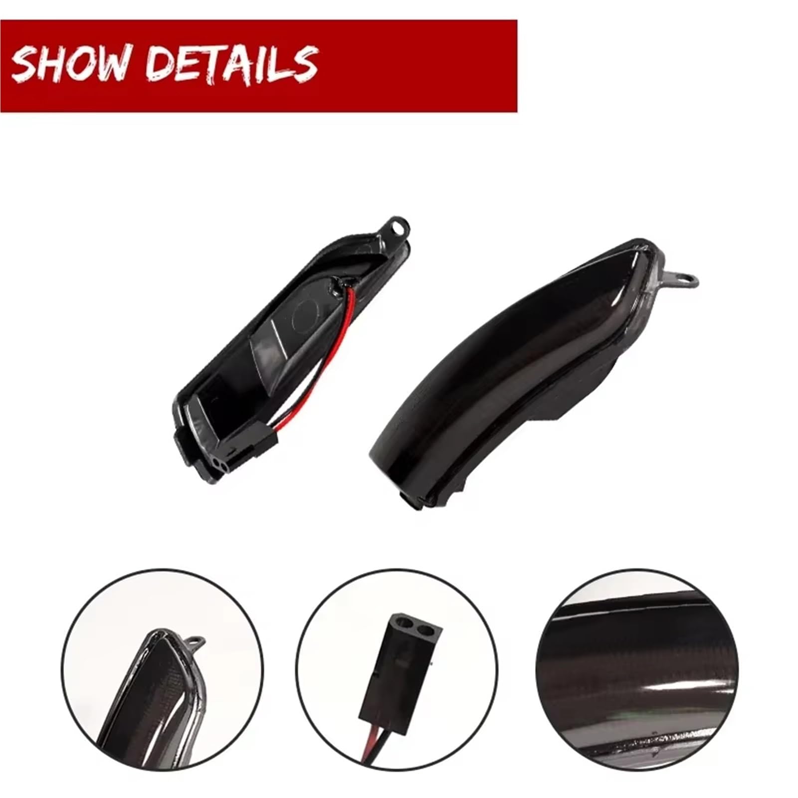 Traseras Piloto Traser Para Chrysler 300 2011-2020 Luces Indicadoras De Espejo Retrovisor Lateral Delantero LED Ámbar Secuenciales Intermitentes 12 V(Clear Lens)