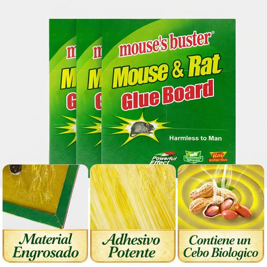 Trampas Adhesivas para Ratones y Cucarachas, Pack de 8, Sin Veneno, Pegamento Ultra Fuerte, Uso Interior Cocina, Garaje y Almacén