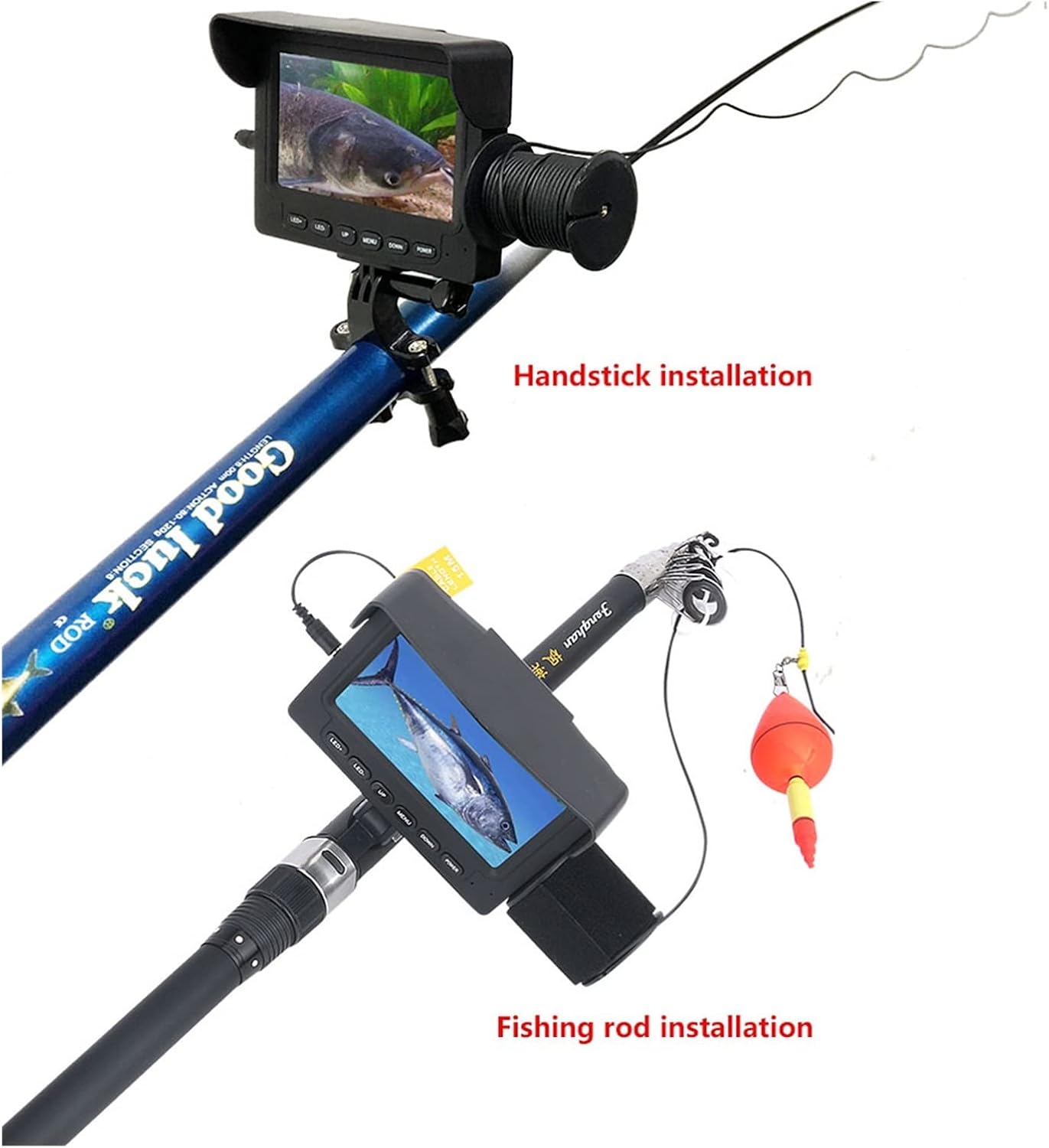 Fish Finders Depth Finders 15M/30M 1200TVL Fish Finder Underwater Fishing Camera 4.3 Inch Monitor 6PCS 6W IR LED Night Vision Camera for Fishing for Boat Kayak Sea Fishing