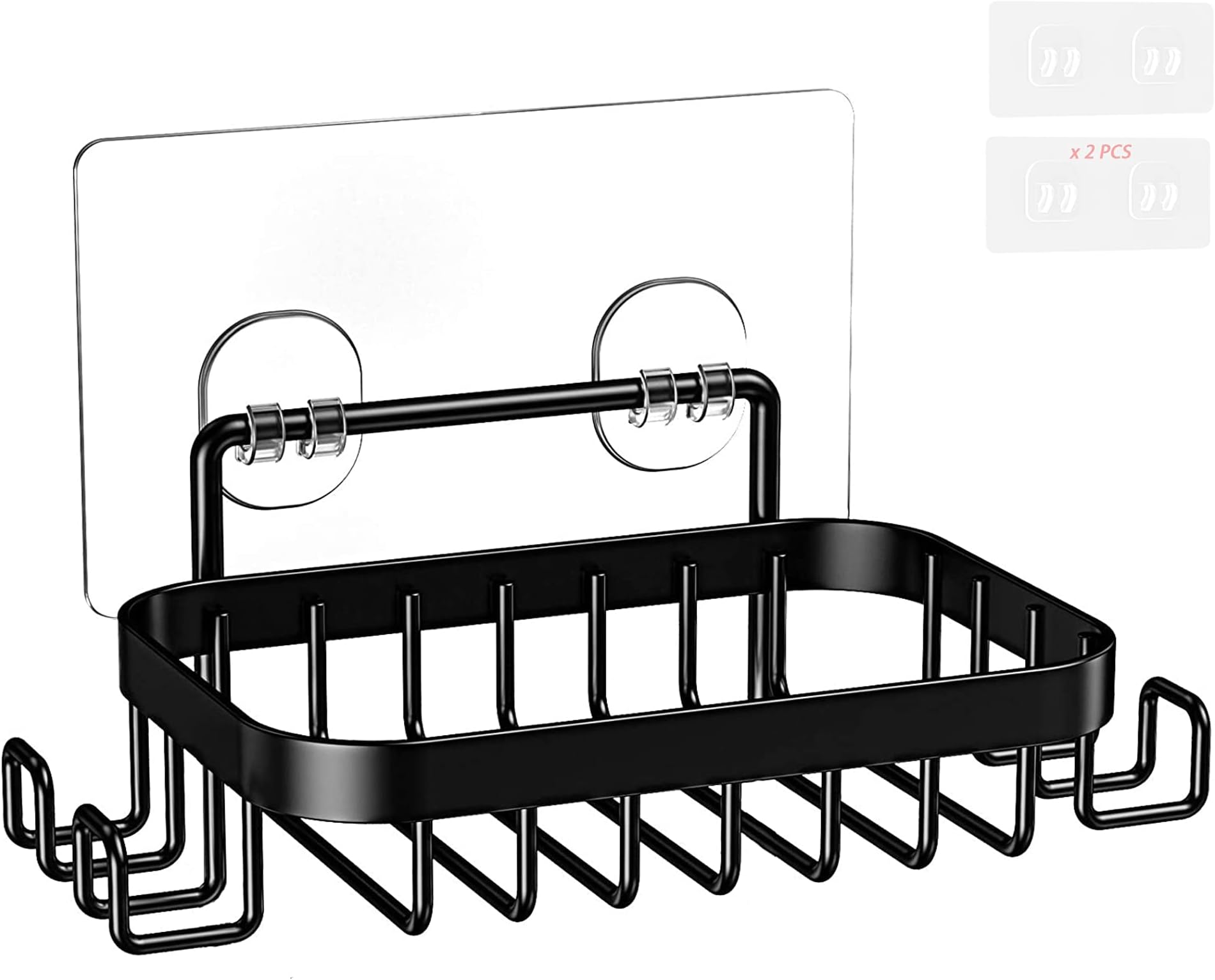 Amazon.com: ODesign Soap Dish Holder with 6 Hooks Loofah Bath Sponge ...