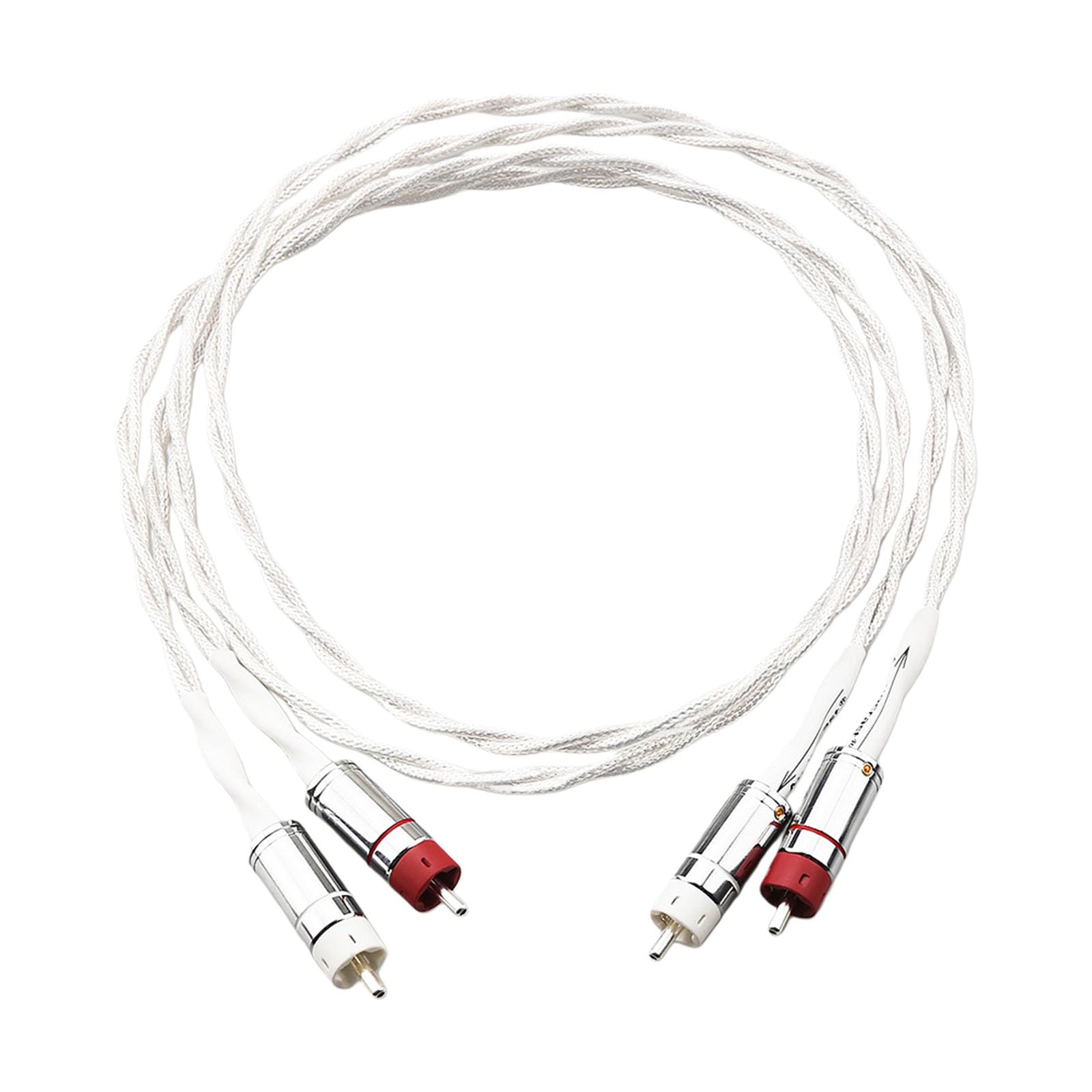Cavo di collegamento da 2RCA a 2RCA con conduttori placcati argento per migliori prestazioni stereo