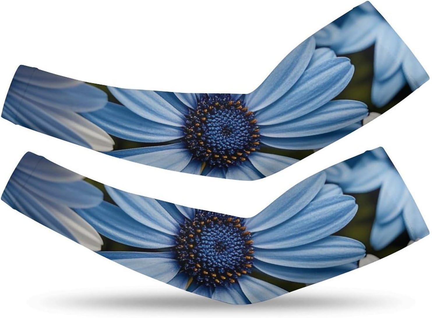 Blooming Blue Daisy Arm Sleeves for Men Women Sun Protection Sleeves Cooling Compression Arm Covers for Sport