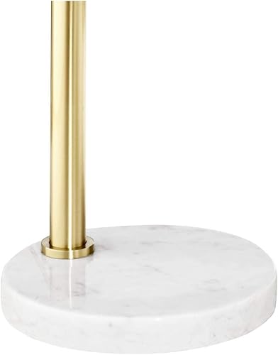 Miniatura 4 de Possini Euro Design Basque Mid Century Modern Glam Luxury - Lámpara de pie de 77 12 pulgadas de alto, arco curvado, mármol dorado, blanco, metal,