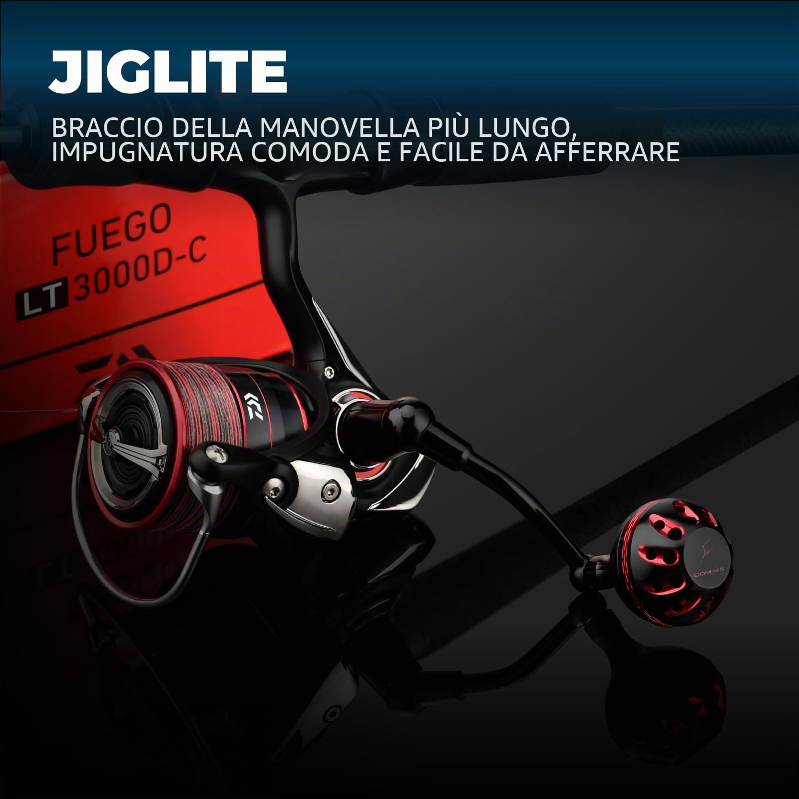 Gomexus Maniglia di Alimentazione in Alluminio per Mulinello da Spinning Daiwa Fuego LT 1000-8000