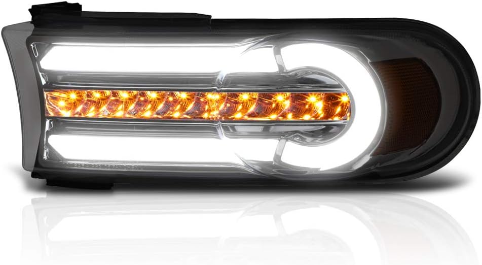PM PERFORMOTOR [Led DRL Light Bar+Sequential Turn Signal] Bumper Lights Compatible with 07-14 FJ Cruiser(Amber Corner)
