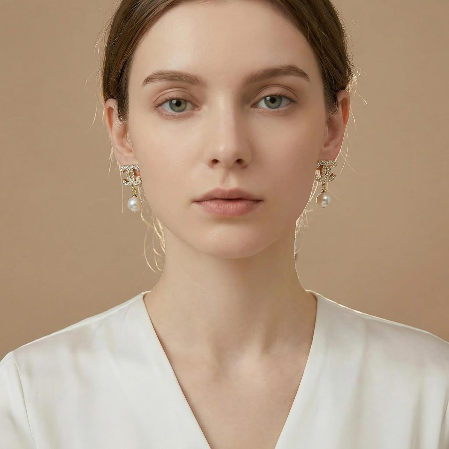 Moorehl 18K Gold Plated Copper Pearl Earrings Non-Allergenic Birthday Gift Baroque Exquisite Jewelry Shining And lustrous Earrings