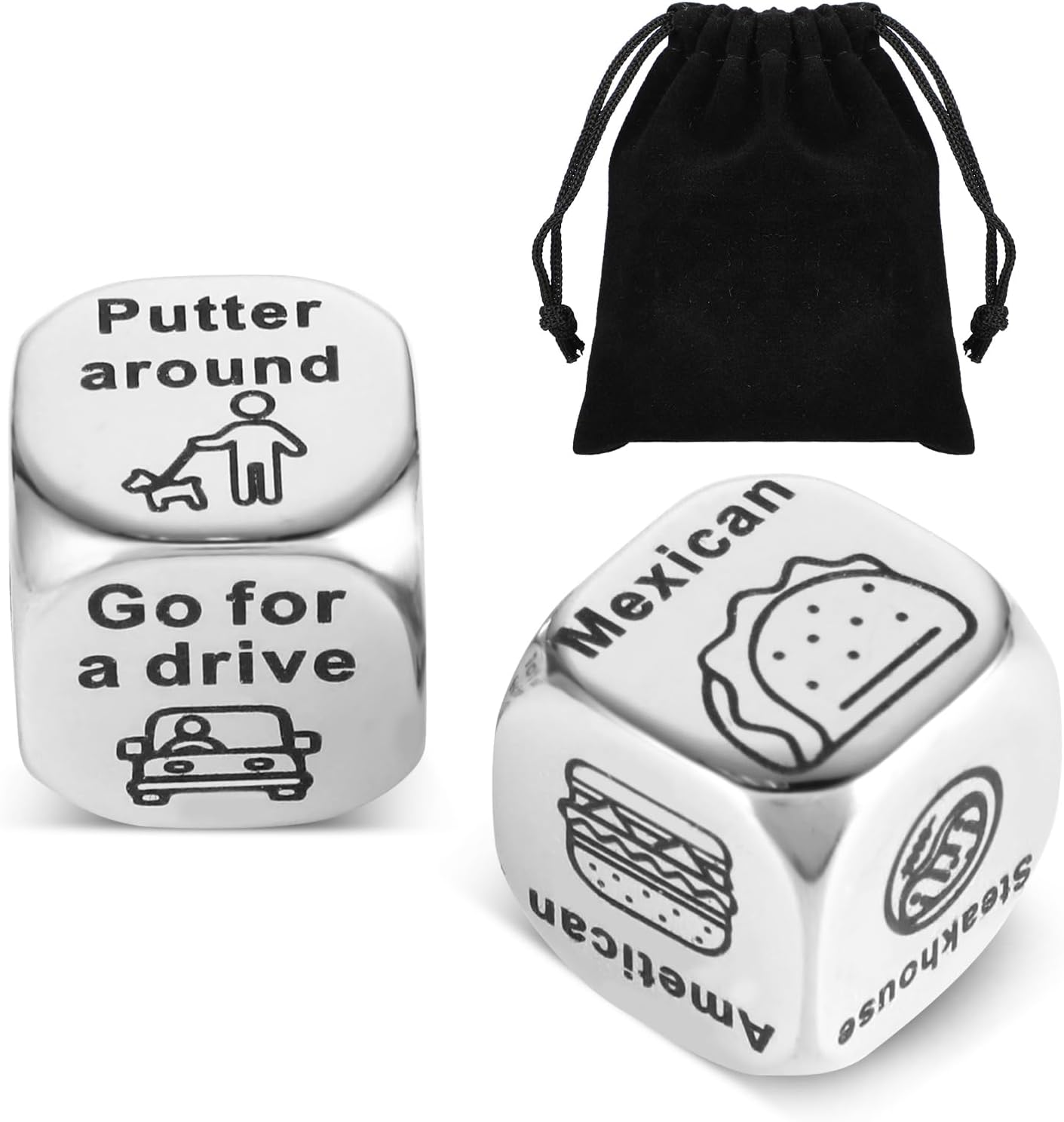 Grevosea 2 Pcs Retirement Decision Dice Gifts for Men Women Him Her Happy Retirement Gifts for Retired Teachers Decision Dice Leaving Employee Appreciation Steel Anniversary Birthday