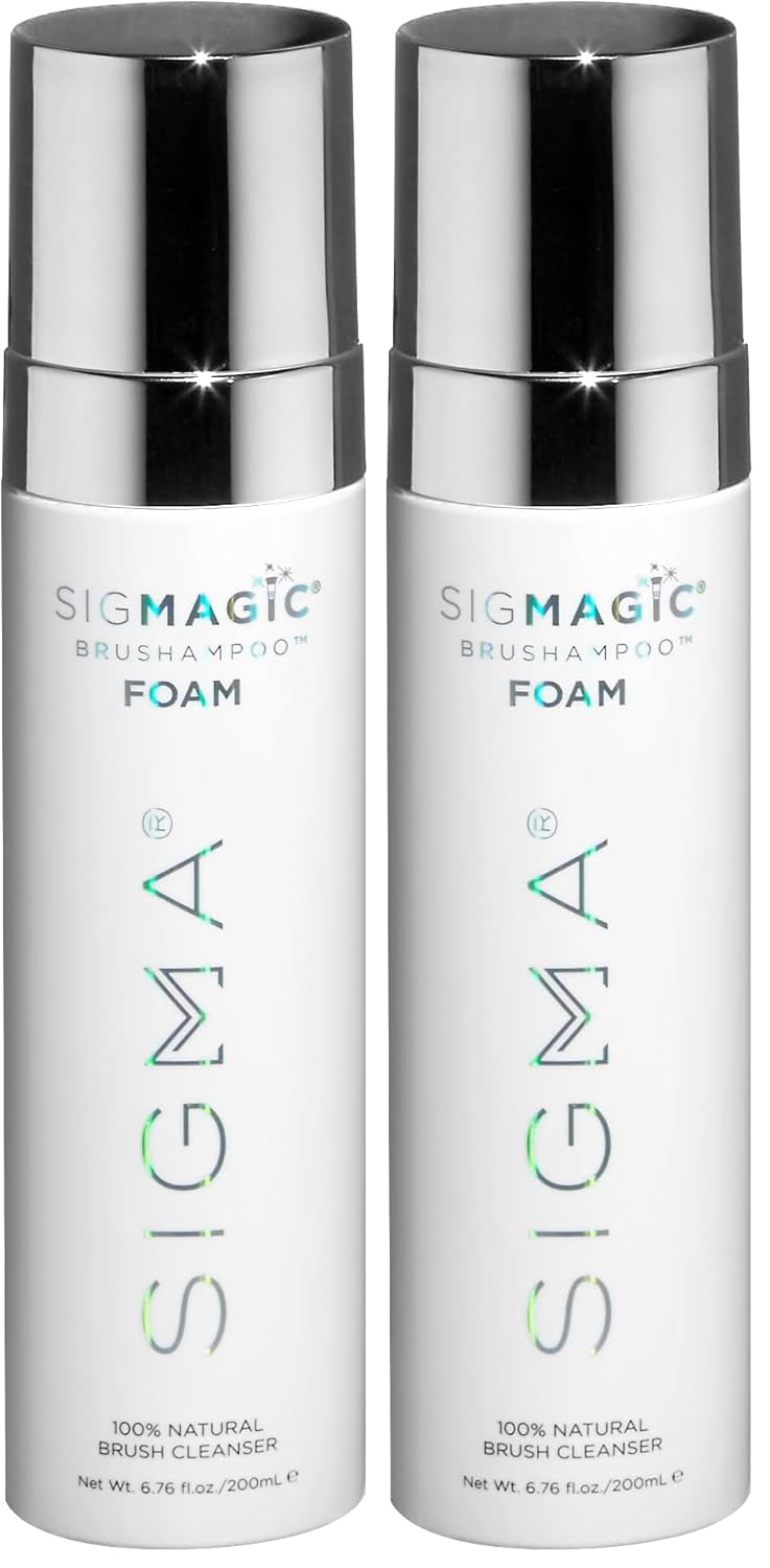 Sigma Beauty Sigmagic Foam Makeup Brush Shampoo – Makeup Brush Cleaner Solution with Professional Grade Formula to Remove Makeup Residue and Build Up on Brushes & Sponges (6.76 FL Oz)