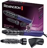 Remington Warmluftstyler Dry & Style AS800, inkl. Stylingdüsenaufsatz, 38 mm und 21 mm Rundbürstenaufsatz, lila/schwarz