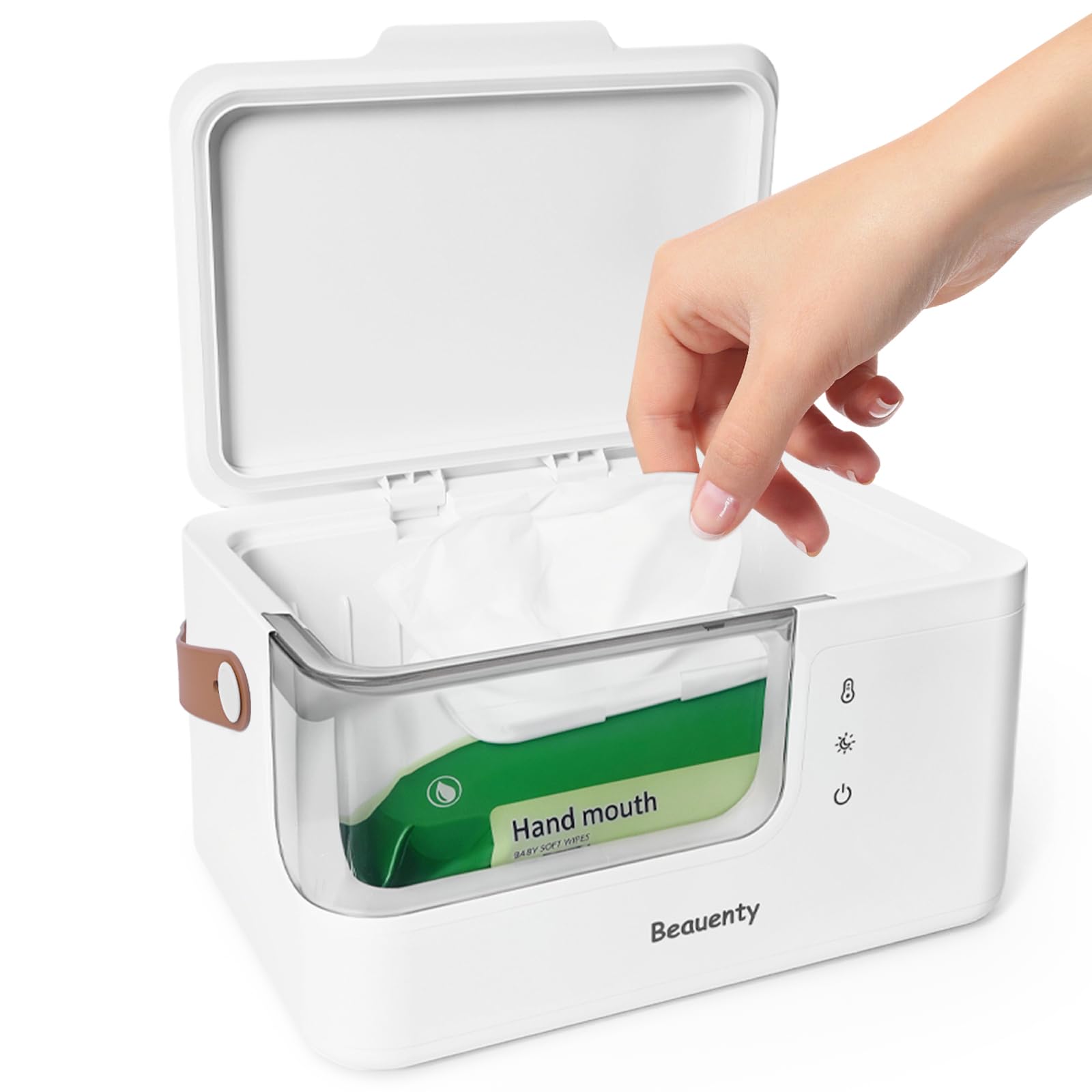 Beauenty Baby Wipe Warmer for Car and Home Use – 2-Level Temperature Control, Silent & Even Heating, Built-in Light, Keeps Wipes Warmer Moist – Large Capacity Diaper Wipes Dispenser for Babies