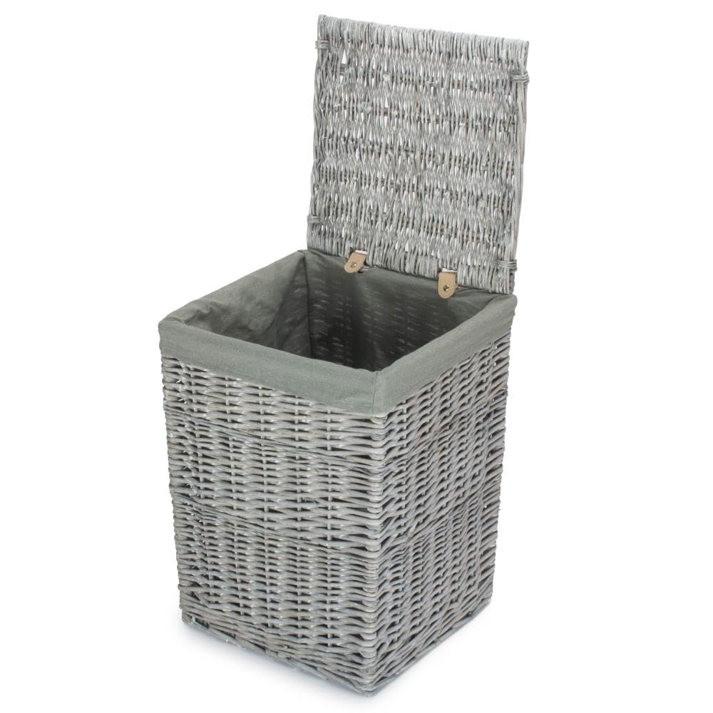 Red Hamper Red/Grey Hamper Small Wash Square Laundry Basket With Sage Lining