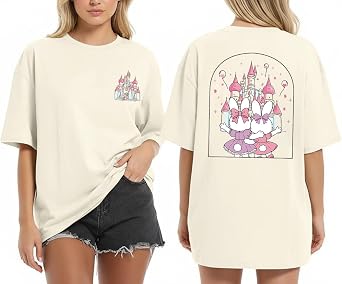 Magical Shirts for Women Princess Shirt Cute Oversized Graphic tees Family Vacation Tops