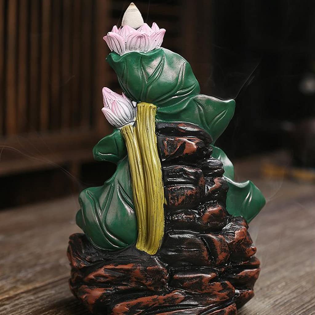 Porta Incenso Bruciatore Incenso Bruciatore Di Incenso A Riflusso In Resina Foglia Di Loto Bruciatore Di Incenso A Cascata In Ceramica Home Decor Aromaterapia Incensiere Portaincenso Per Famiglia