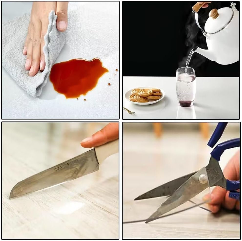 saun Clear Table Protector 1.5mm Thick Transparent Table Pad Cover Protector Desk Writing Mat Tablecloth Plastic Scratch Resistant Mats for Coffee Table, Dining Room Table (Size : 24 x 108 Inch)