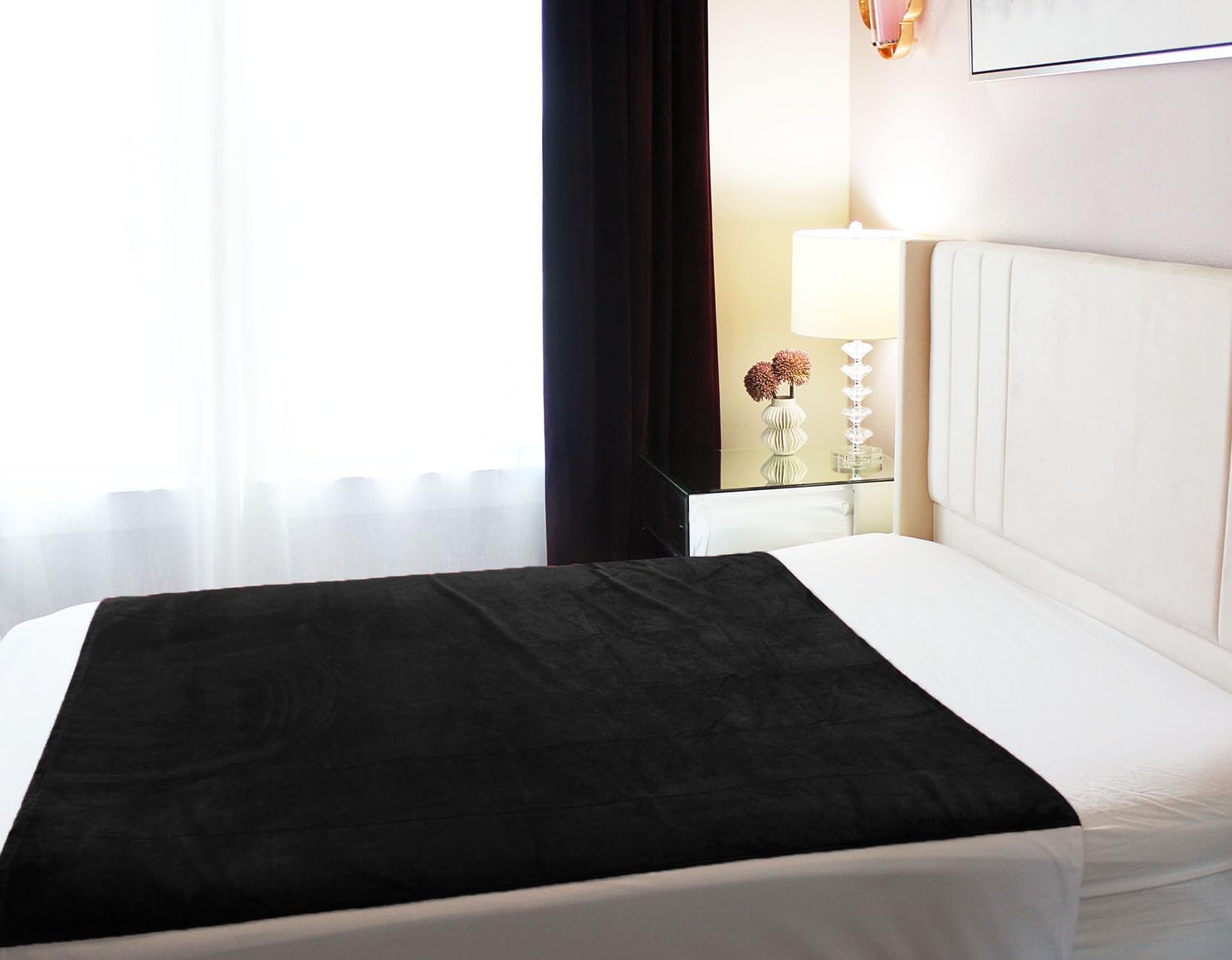 PassionMate100% Waterproof & Stain Proof Intimacy Love Blanket Bed Pad - Couples Gift - Ultra-Soft, Silent, Plush, Bedsheets Protector with Tuck-in Sides (60x55 Inch, Black)