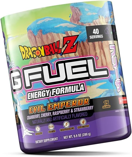 G Fuel Dragon Ball Z Energy Drink Powder, Pre Workout Caffeine Mix for Gaming, Sugar Free Focus Amino, Vitamin + Antioxidants, 9.9oz (Berry Medley, 40 Servings) - Image 3
