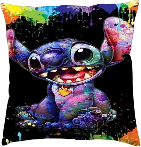 YMreboatr Fundas de almohada decorativas compatibles con diseño de dibujos animados de Disney, súper suaves, suaves y cómodas, 18 x 18 pulgadas