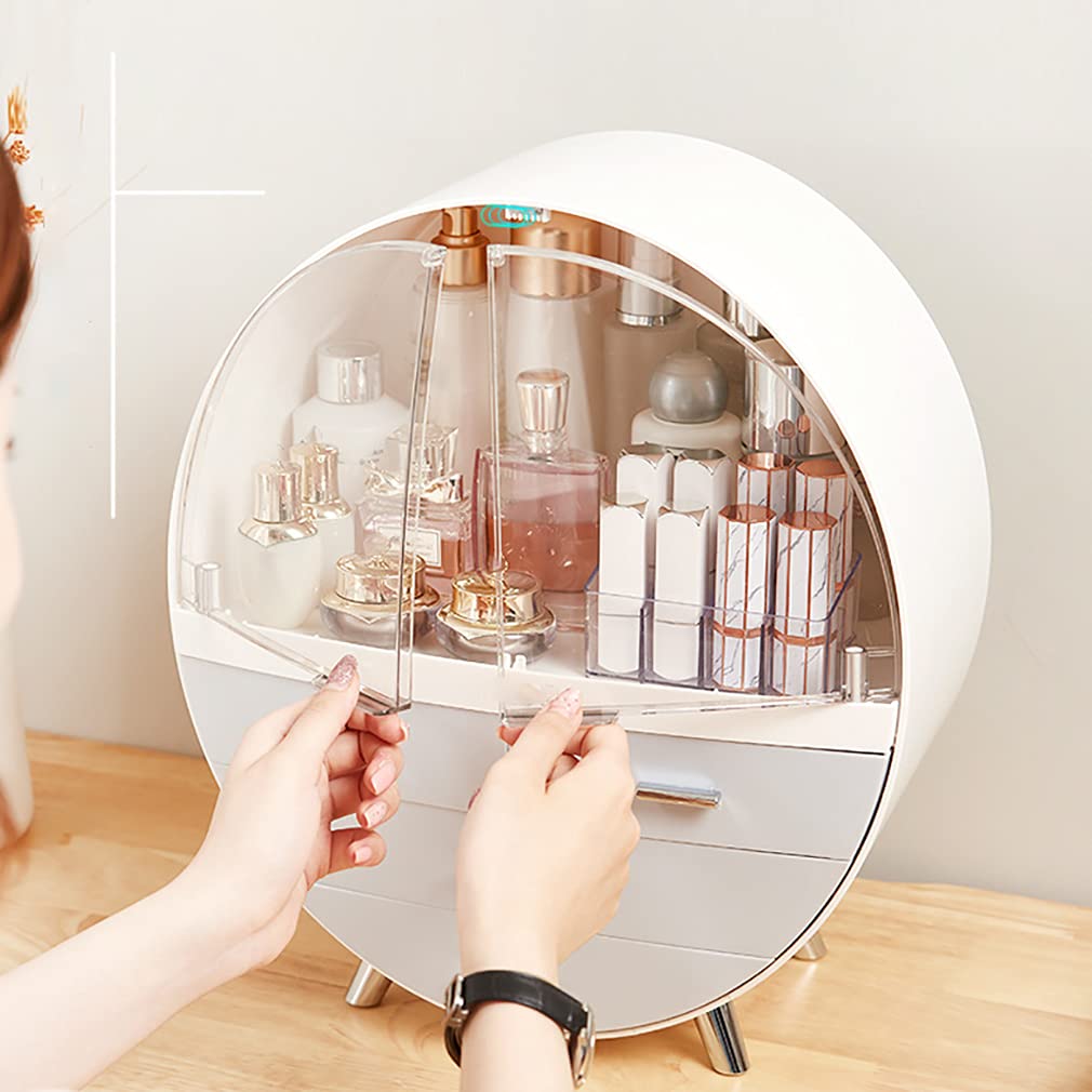 Organizador De Maquillaje, Resistente Al Agua, A Prueba De Polvo, Almacenamiento De Cosméticos, Soporte De Maquillaje, Caja De Presentación Multifuncional con Cajones, Gray