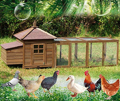 JHKGY Hölzerner Pet House Hühnerstall Rabbit Hutch,Hühnerstall,Ark House Geflügel Run Nistkasten,Garten Hinterhof Pet… – Bild 3