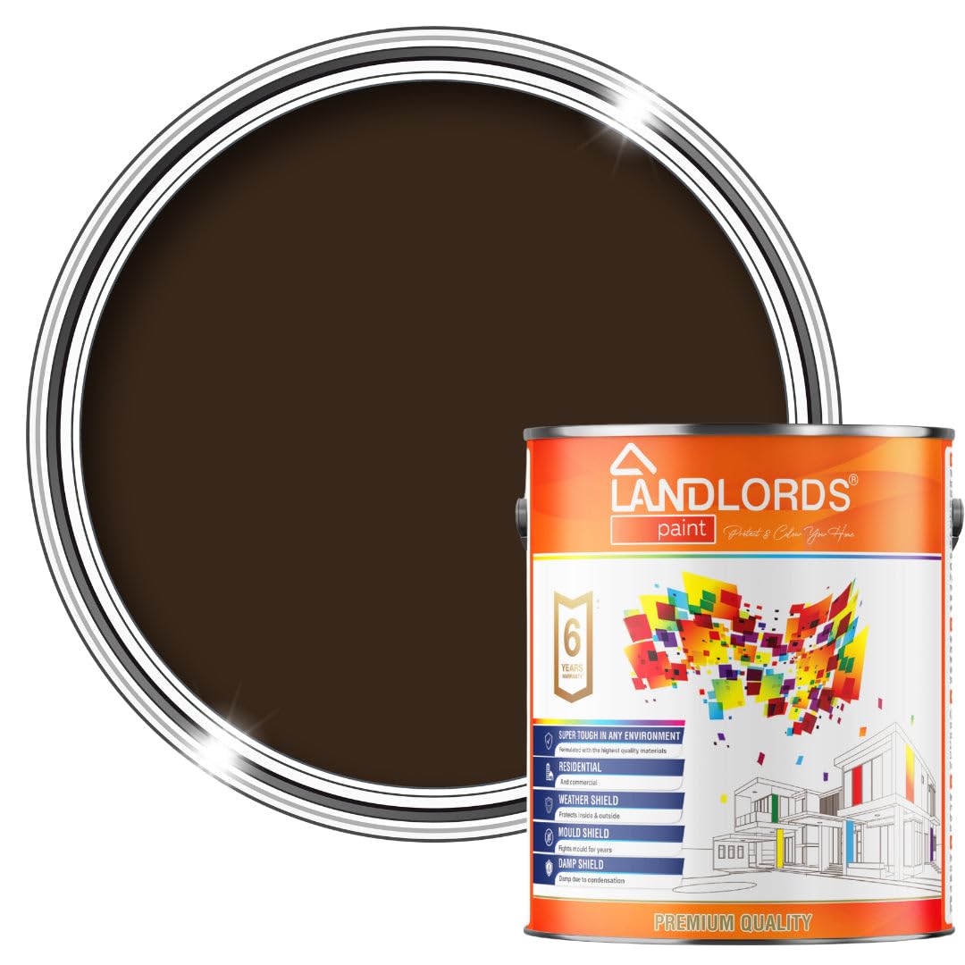 Landlords Weather Shield Smooth Masonry Paint | Storm Proof, Scrub Resistance & Waterproof | Weatherproof Technology Designed with Acrylic Resin for Ultimate Protection 2.5L Brown