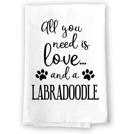 Honey Dew Gifts Funny Kitchen Towel: A Dash of Love and a Labradoodle