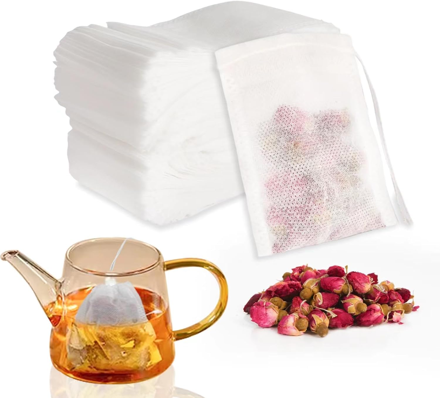 800 Stück Teebeutel für Losen Tee, 7 x 9 cm Teefilter Papier für Losen Tee Gewürzbeutel Teebeutel Zum Selbstbefüllen für Duftender, Gewürze,Vanille, Lavendel, Kaffee