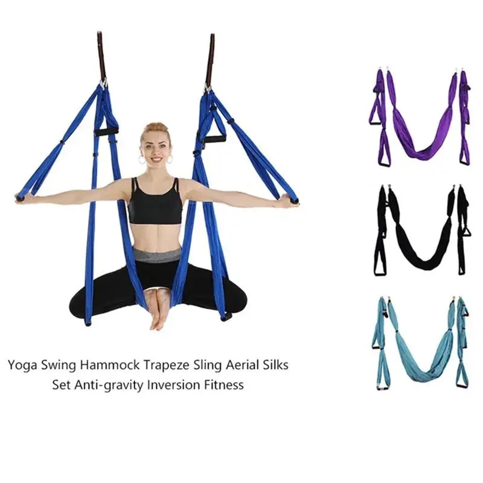 Columpio Yoga Aereo Juego de hamacas aéreas for Yoga, Pilates, Yoga, Hamaca, Correa de Gimnasio, Vuelo y balanceo, Dispositivo de tracción aérea, Equipo de Fitness for el hogar
